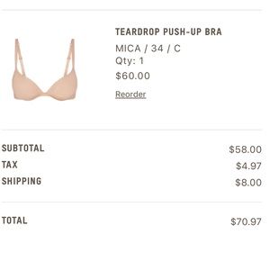 SKIMS ultimate teardrop push up bra